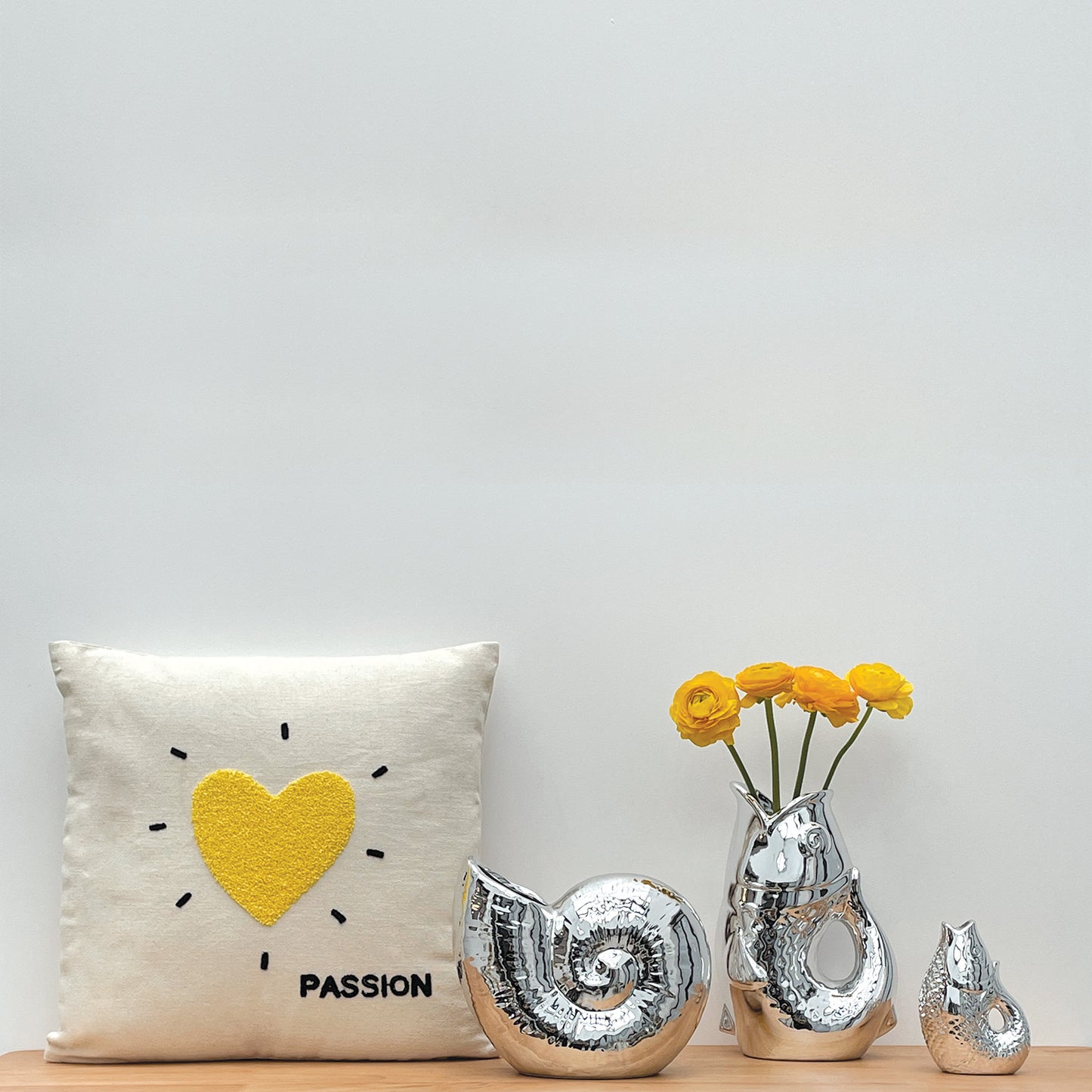 Vase ceramic Coquillage argenté