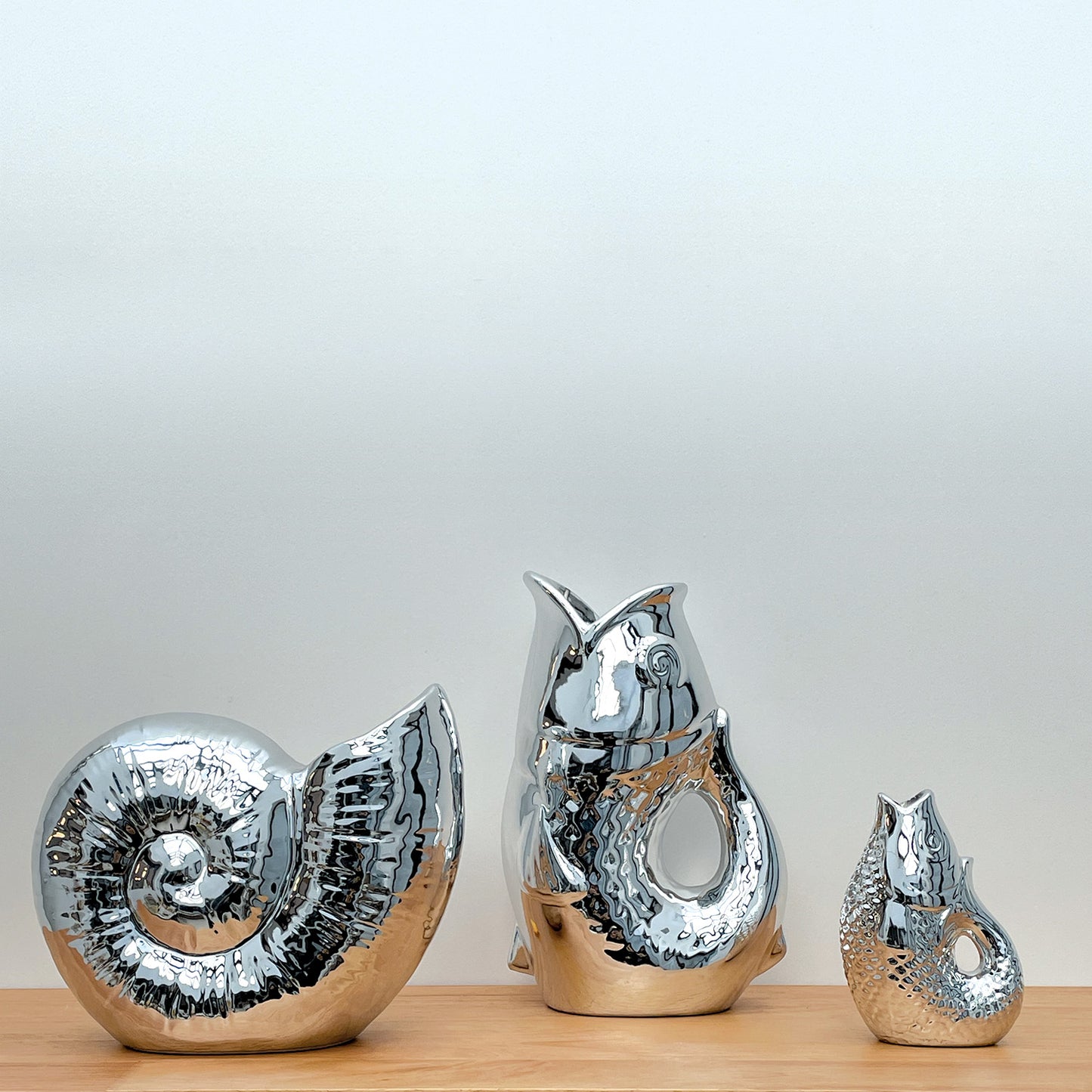 Vase ceramic Coquillage argenté