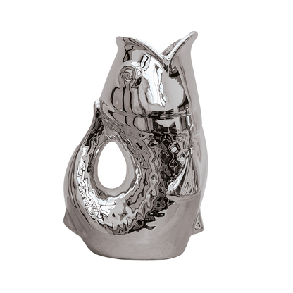 Vase ceramic Poisson gm argenté