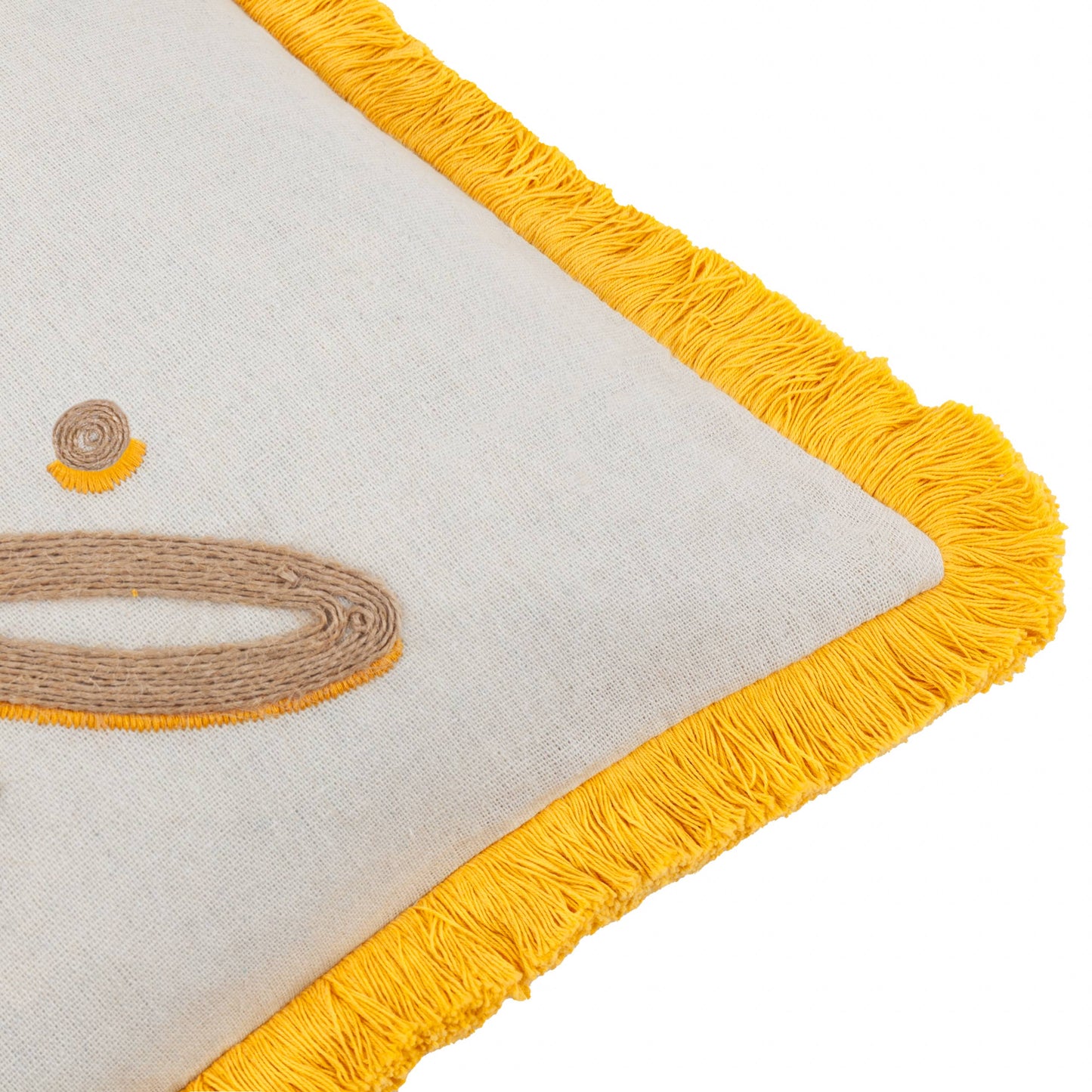 Housse de coussin brodé Soleil jaune 30 x 50 cm