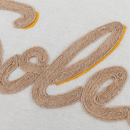 Housse de coussin brodé Soleil jaune 30 x 50 cm