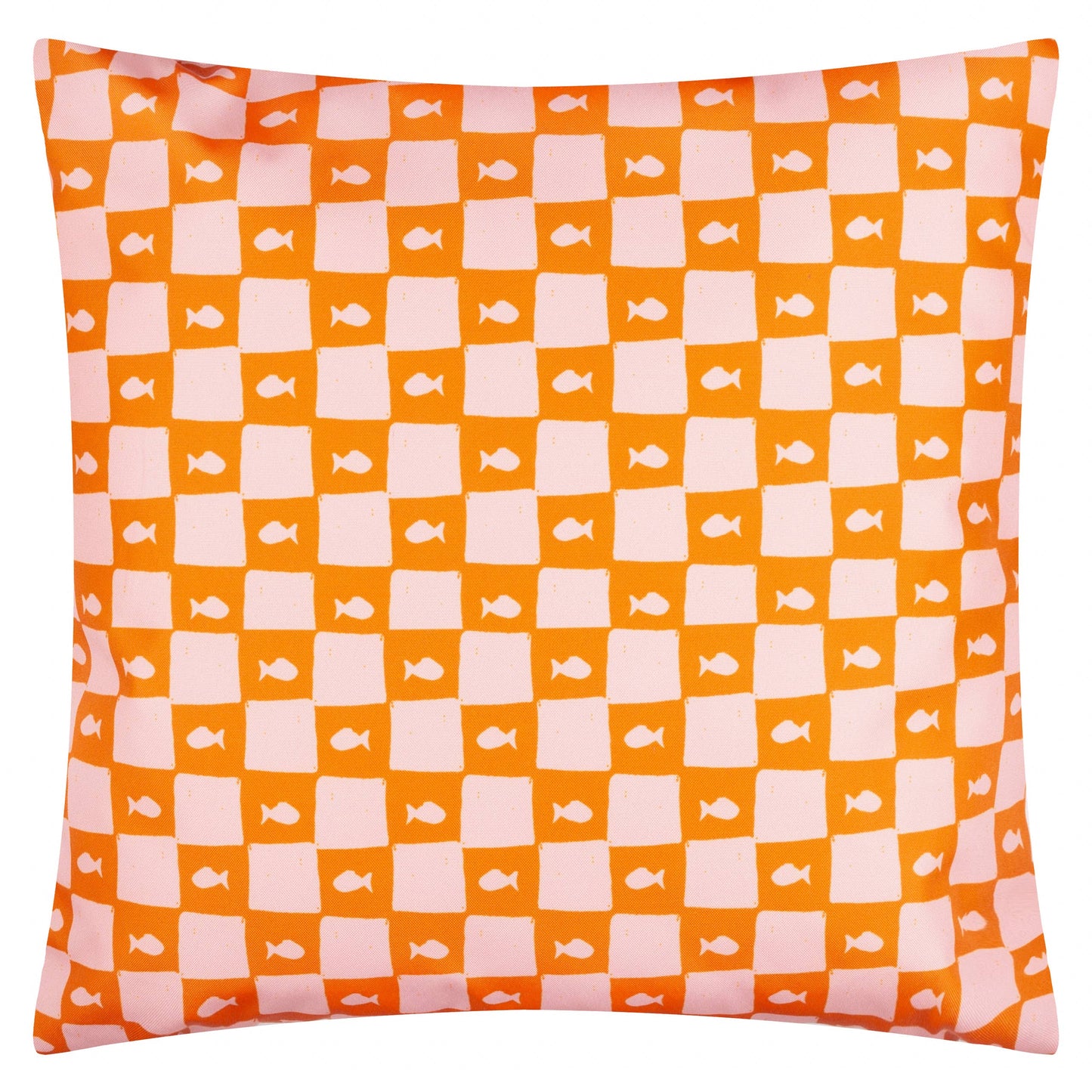 Housse de coussin d'extérieur Sardines Méditerranéennes Rose/Orange 45 x 45 cm