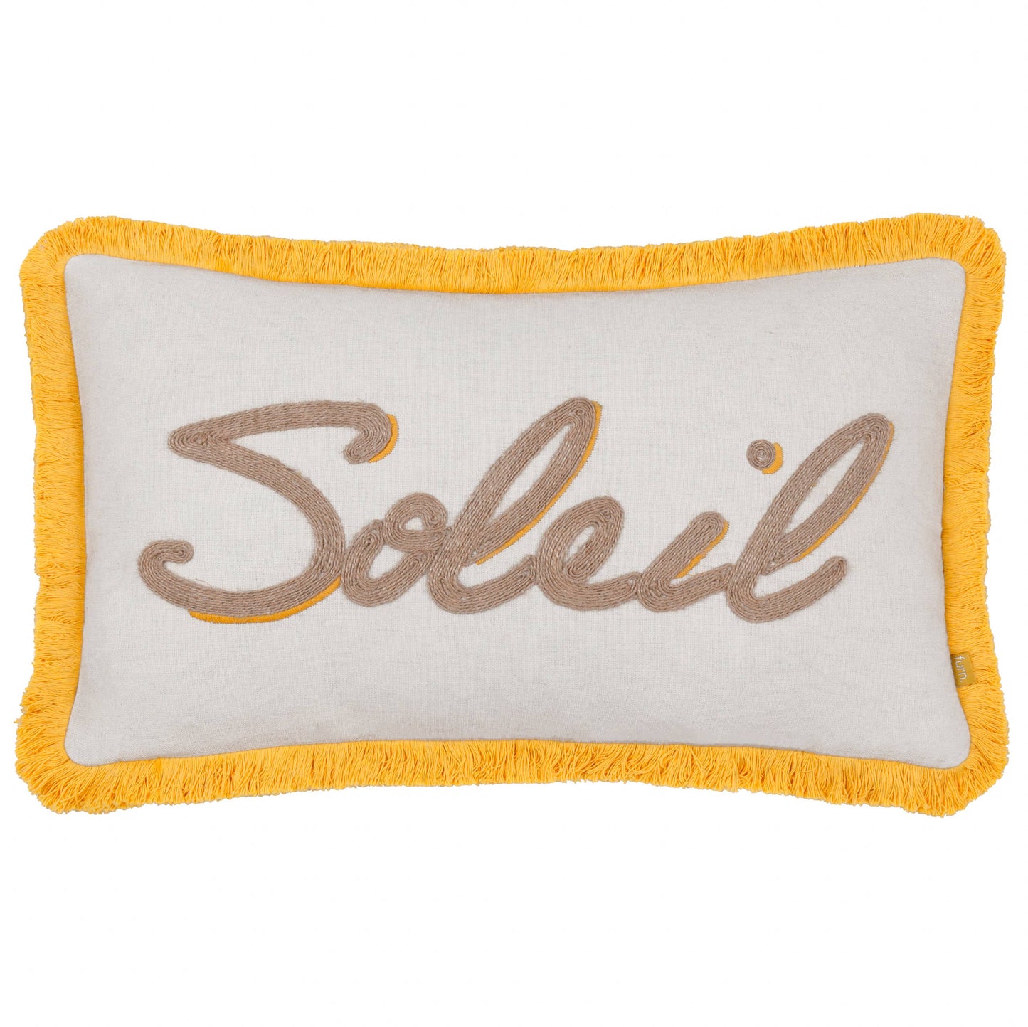 Housse de coussin brodé Soleil jaune 30 x 50 cm