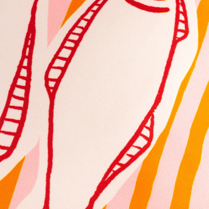 Housse de coussin d'extérieur Sardines Méditerranéennes Rose/Orange 45 x 45 cm