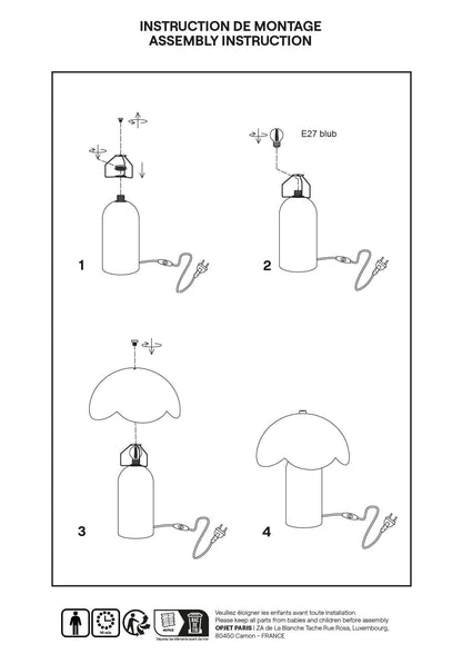 Lampe Bella beige D20 H23,5cm